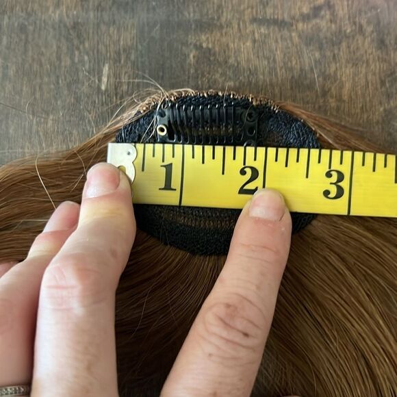 100% Real Human Hair Clip on Wispy Front Bangs Fringe Hairpiece, Topper - Picture 11 of 15